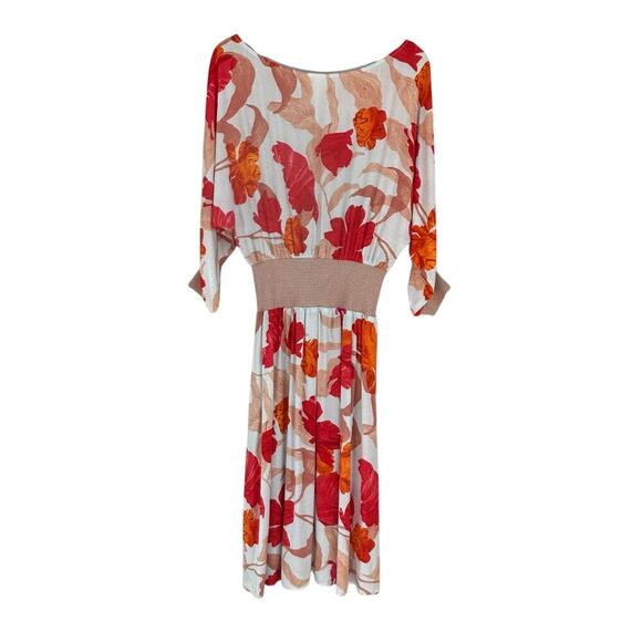 Maeve Gemma Floral Dress Size S Smocked Drop Waist Midi 3/4 Sleeve Anthropologie - Picture 3 of 8